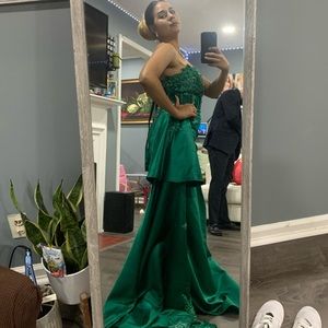 Green gala dress
